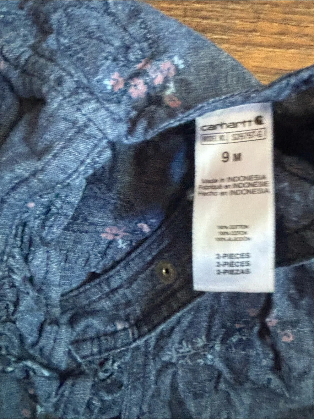 Carhartt floral print bib overalls size 9 months